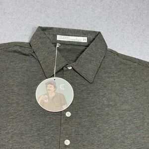 Criquet Performance Polo Shirt Mens Large Olive Green Stretch Pima Cotton NEW